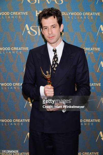 Mark Ronson, winner of the Best Original Song award for 'I'm Just Ken' from "Barbie", poses in the press room during the 2024 Astra Film Awards at...