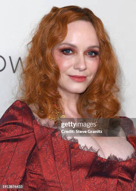 Christina Hendricks arrives at the The Art Of Elysium's 2024 HEAVEN Gala at The Wiltern on January 06, 2024 in Los Angeles, California.