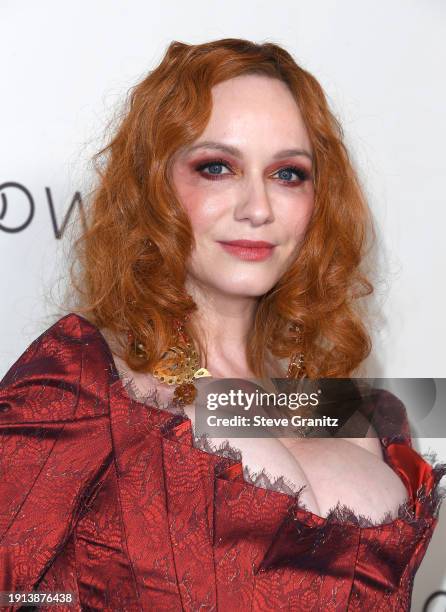 Christina Hendricks arrives at the The Art Of Elysium's 2024 HEAVEN Gala at The Wiltern on January 06, 2024 in Los Angeles, California.