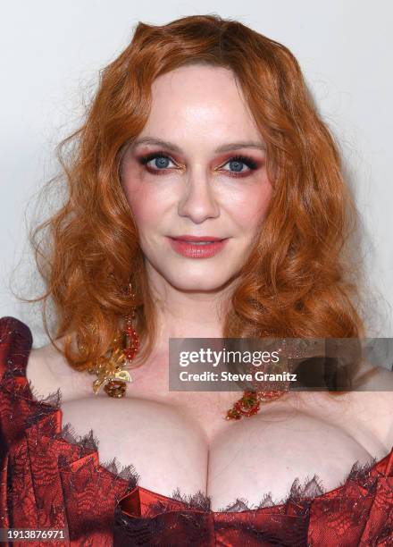 Christina Hendricks arrives at the The Art Of Elysium's 2024 HEAVEN Gala at The Wiltern on January 06, 2024 in Los Angeles, California.