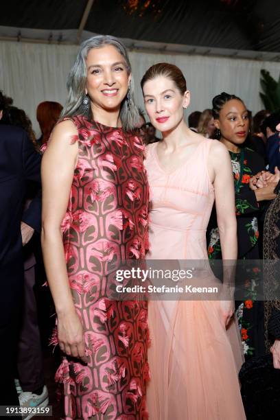 Editor-in-Chief of Vanity Fair Radhika Jones and Rosamund Pike attend the Vanity Fair and Amazon MGM Studios awards season celebration at Bar Marmont...