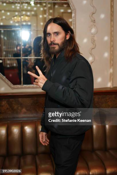 Jared Leto attends the Vanity Fair and Amazon MGM Studios awards season celebration at Bar Marmont on January 06, 2024 in Los Angeles, California.