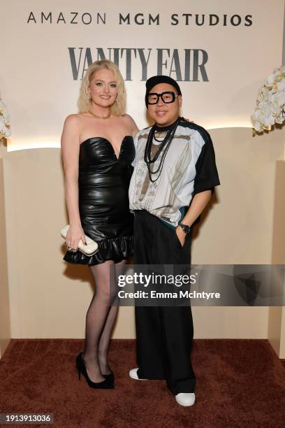 Lauren Ash and Nico Santos attend the Vanity Fair and Amazon MGM Studios awards season celebration at Bar Marmont on January 06, 2024 in Los Angeles,...