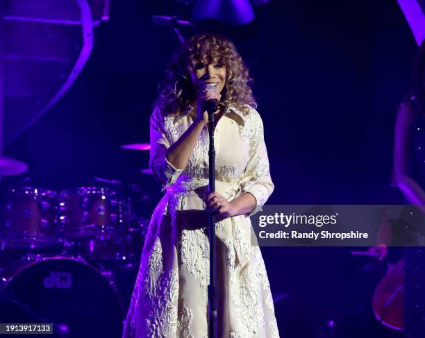 Autumn Rowe performs onstage during The Art of Elysium's 25th Anniversary HEAVEN Gala at The Wiltern on January 06, 2024 in Los Angeles, California.