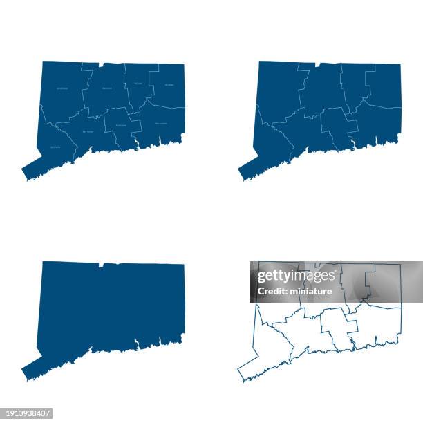ilustrações de stock, clip art, desenhos animados e ícones de connecticut map - connecticut