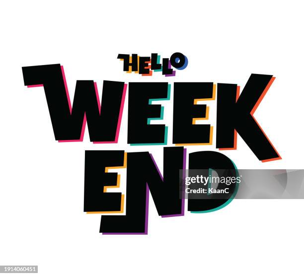 abstract weekend lettering. weekend. vector stock illustration. - winter beach stock illustrations