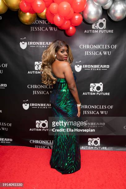 Nimi Adokiye poses on the red carpet at The Bixby + Barlow Building on January 06, 2024 in Los Angeles, California.