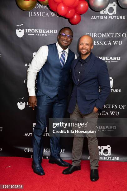 Guests pose on the red carpet at The Bixby + Barlow Building on January 06, 2024 in Los Angeles, California.