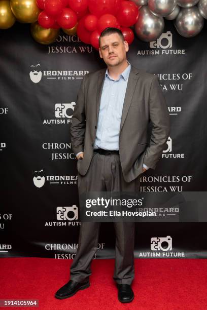 Danny Eley poses on the red carpet at The Bixby + Barlow Building on January 06, 2024 in Los Angeles, California.