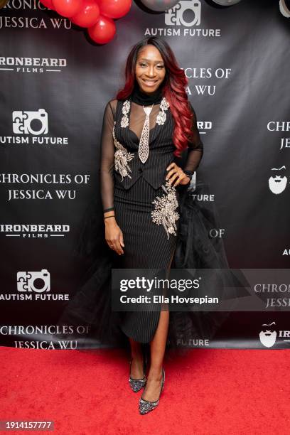 Sherita Moss poses on the red carpet at The Bixby + Barlow Building on January 06, 2024 in Los Angeles, California.