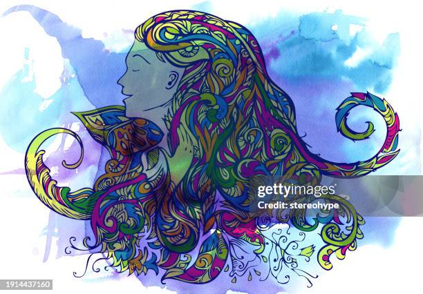 ilustraciones, imágenes clip art, dibujos animados e iconos de stock de natural girl - diosa egipcia
