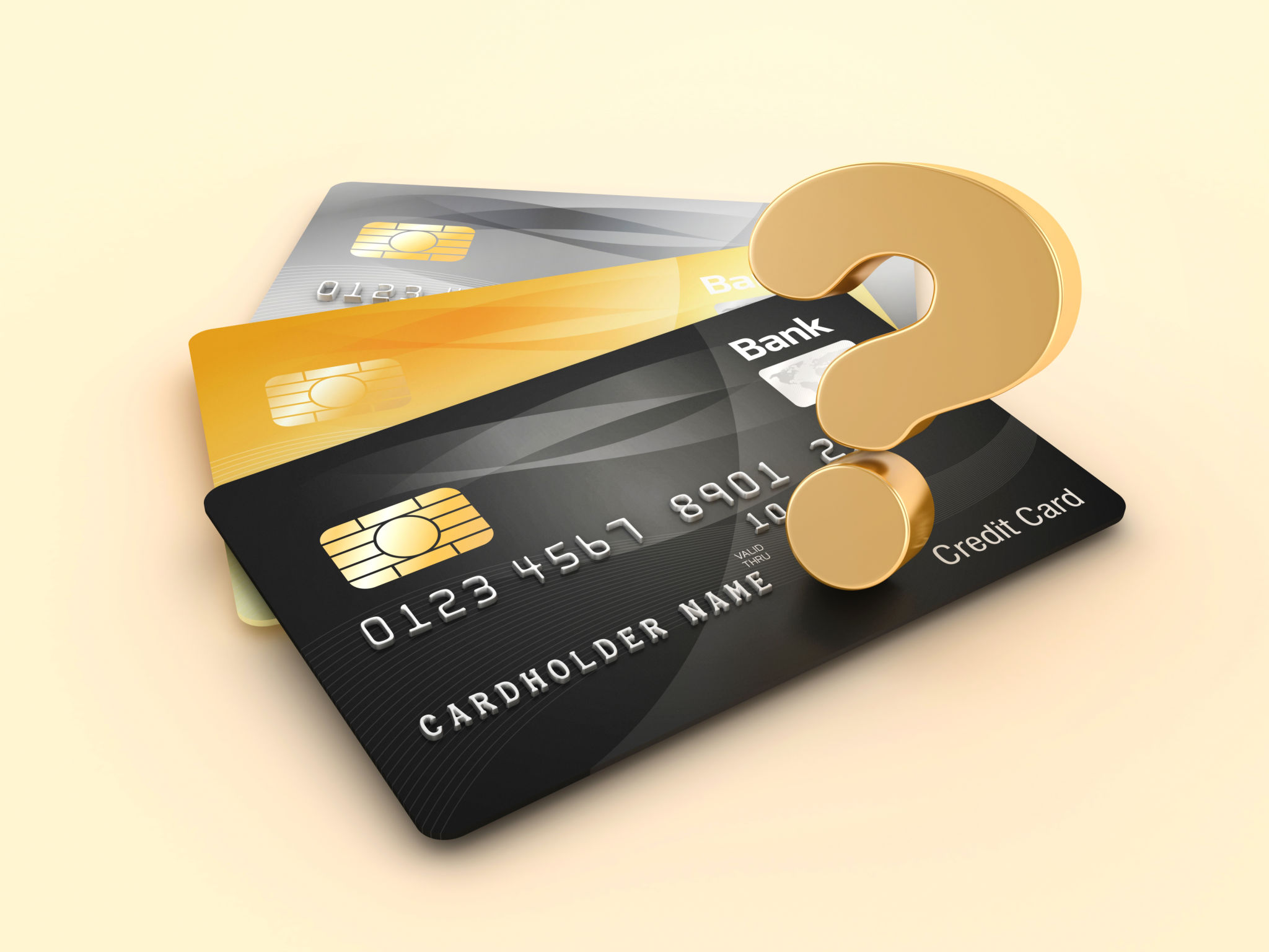 Credit Card with Question Mark Credit Card with Question Mark