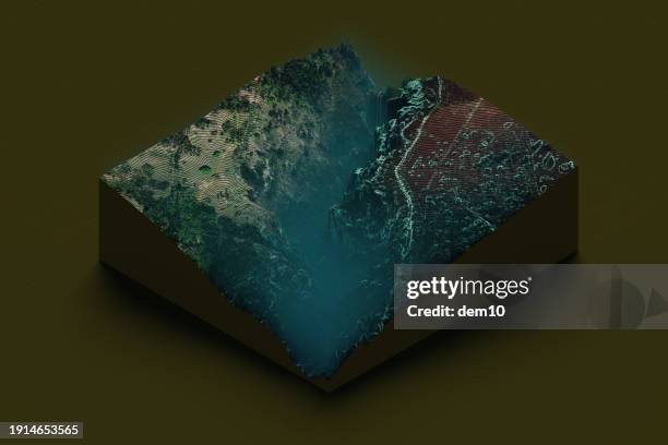 silice of topographic map - geology technology stock pictures, royalty-free photos & images