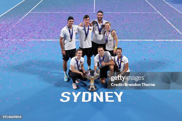 Alexander Zverev of Germany, Laura Siegemund of Germany, Germany Team Captain Torben Beltz, Angelique Kerber of Germany, Maximilian Marterer of...