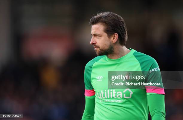 Tim Krul of Luton Town during the Emirates FA Cup Third Round match between Luton Town and Bolton Wanderers at Kenilworth Road on January 07, 2024 in...