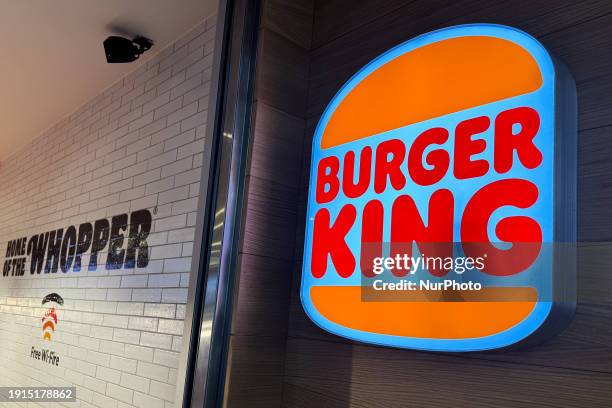 Burger King logo is seen at the shopping mall in Krakow, Poland on January 10, 2024.