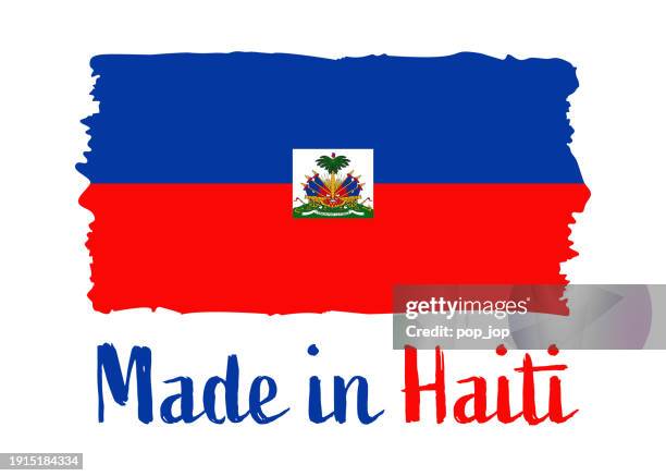 made in haiti - grunge style vector illustration. flag of haiti and text isolated on white background - hispaniola stock illustrations