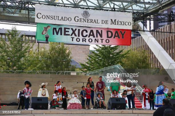 Members of the Mexican diaspora are celebrating Mexican Independence Day in Toronto, Ontario, Canada, on September 16, 2023. Mexicans around the...
