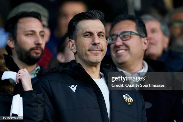 Haralabos Voulgaris, President CD Castellon looks on prior to the Copa del Rey Round of 32 match between CD Castellon and CA Osasuna at Nou Castalia...