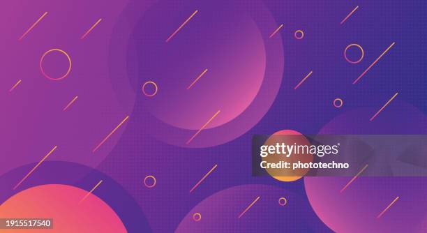 abstract geometric background with orange and purple gradient circles - spinning stock illustrations