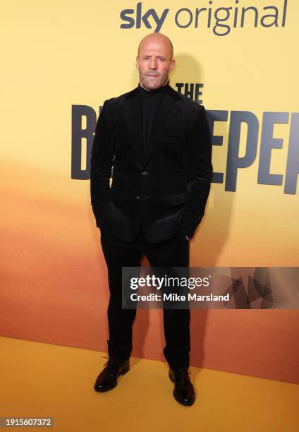 Jason Statham attends the UK premiere of "The Beekeeper" at Vue Leicester Square on January 10, 2024 in London, England.