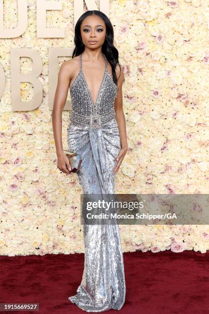 Skai Jackson attends the 81st Annual Golden Globe Awards at The Beverly Hilton on January 07, 2024 in Beverly Hills, California.