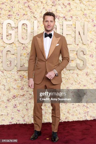 Justin Hartley attends the 81st Annual Golden Globe Awards at The Beverly Hilton on January 07, 2024 in Beverly Hills, California.