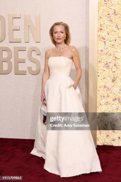 Gillian Anderson attends the 81st Annual Golden Globe Awards at The Beverly Hilton on January 07, 2024 in Beverly Hills, California.