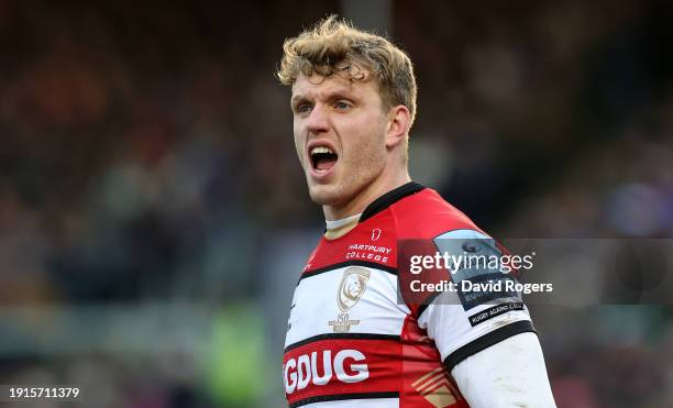 Ollie Thorley of Gloucester looks on during the Gallagher Premiership Rugby match between Bath Rugby and Gloucester Rugby at The Recreation Ground on...