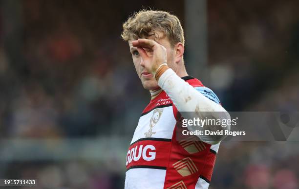 Ollie Thorley of Gloucester looks on during the Gallagher Premiership Rugby match between Bath Rugby and Gloucester Rugby at The Recreation Ground on...