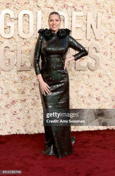Cara Jade Myers attends the 81st Annual Golden Globe Awards at The Beverly Hilton on January 07, 2024 in Beverly Hills, California.