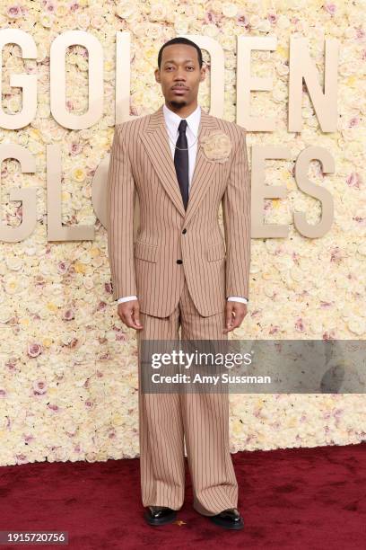 Tyler James Williams attends the 81st Annual Golden Globe Awards at The Beverly Hilton on January 07, 2024 in Beverly Hills, California.