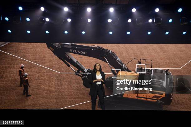 Winta Bereket, marketing project manager with Develon North America, during the 2024 CES event in Las Vegas, Nevada, US, on Wednesday, Jan. 10, 2024....