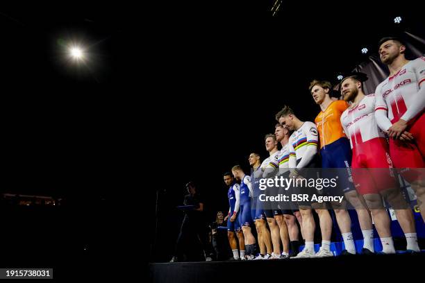 Jeffrey Hoogland of the Netherlands, Roy van den Berg of the Netherlands, Harrie Lavreysen of the Netherlands and Tijmen van Loon of the Netherlands...