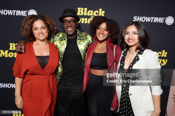 Bridgid Coulter, Don Cheadle, Imani Cheadle and guest at the BLACK MONDAY Premiere at the Ace Hotel Theatre in Los Angeles, CA on Monday, January 14,...