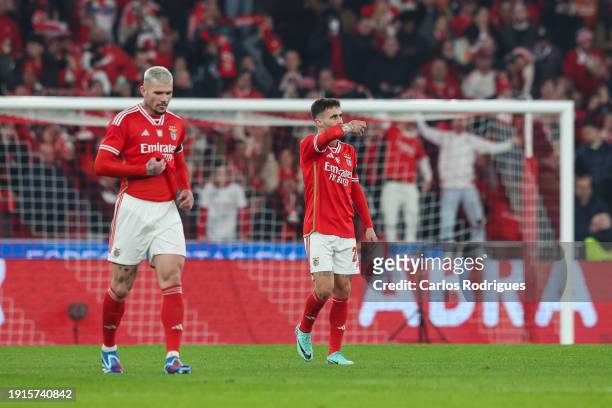 Rafa Silva of SL Benfica celebrates scoring SL Benfica's first goal during the match between SL Benfica and SC Braga for the Allianz Cup - Portuguese...