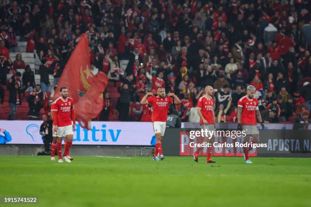 Arthur Cabral of SL Benfica celebrates scoring SL Benifca's second goal during the match between SL Benfica and SC Braga for the Allianz Cup -...