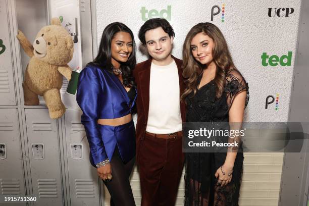 Ted Premiere" -- Pictured: Marissa Shankar, Max Burkholder, Giorgia Whigham at the AMC The Grove 14 on January 10, 2024 --