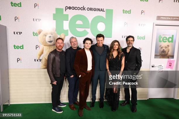 Ted Premiere" -- Pictured: Scott Grimes, Paul Corrigan, Executive Producer/Writer/Co-Showrunner; Max Burkholder, Seth MacFarlane, Executive...