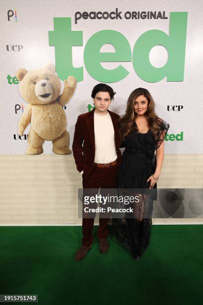 Ted Premiere" -- Pictured: Max Burkholder, Georgia Whigham at the AMC The Grove 14 on January 10, 2024 --