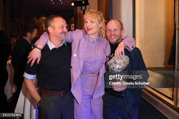 Maximilian Brueckner, Rosalie Thomass, Florian Brueckner during the PEUGEOT BVC Casting Night 2024 at Hotel Bayerischer Hof on January 10, 2024 in...