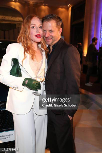 Brigitte Hobmeier, Philipp Hochmair during the PEUGEOT BVC Casting Night 2024 at Hotel Bayerischer Hof on January 10, 2024 in Munich, Germany.