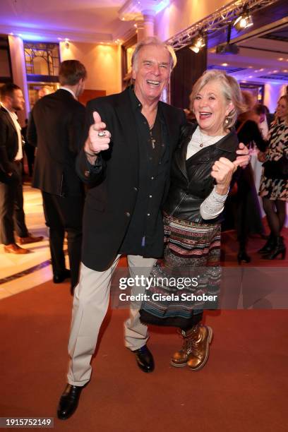 Wolfgang Fierek, Jutta Speidel during the PEUGEOT BVC Casting Night 2024 at Hotel Bayerischer Hof on January 10, 2024 in Munich, Germany.