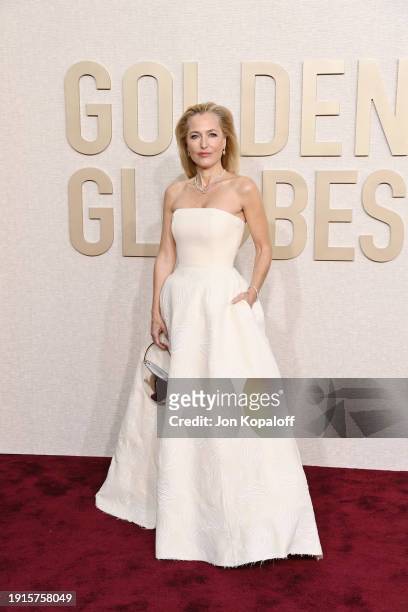 Gillian Anderson attends the 81st Annual Golden Globe Awards at The Beverly Hilton on January 07, 2024 in Beverly Hills, California.