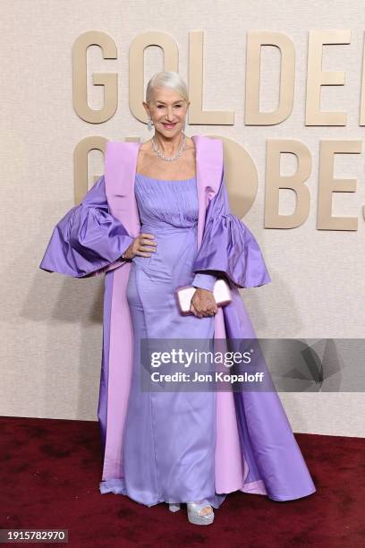 Helen Mirren attends the 81st Annual Golden Globe Awards at The Beverly Hilton on January 07, 2024 in Beverly Hills, California.