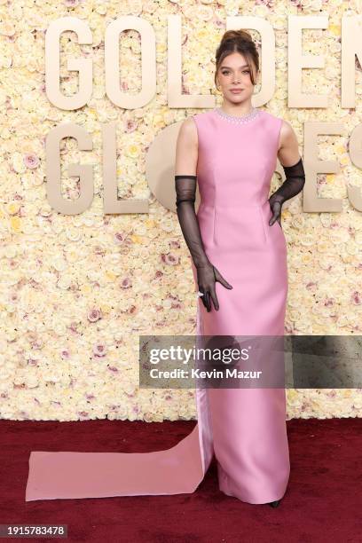 Hailee Steinfeld attends the 81st Annual Golden Globe Awards at The Beverly Hilton on January 07, 2024 in Beverly Hills, California.