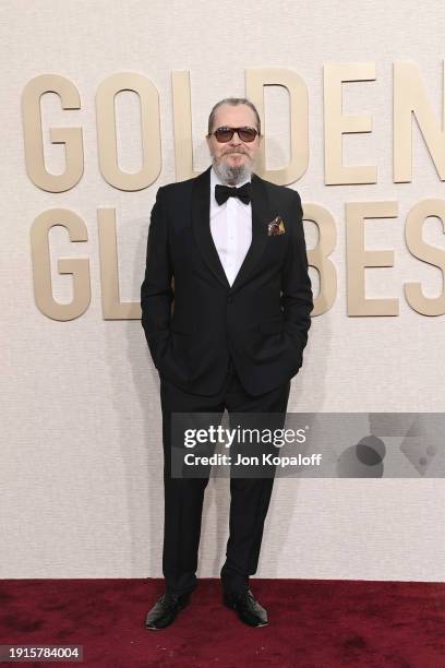 Gary Oldman attends the 81st Annual Golden Globe Awards at The Beverly Hilton on January 07, 2024 in Beverly Hills, California.