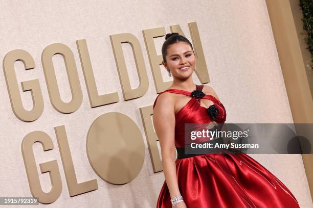 Selena Gomez attends the 81st Annual Golden Globe Awards at The Beverly Hilton on January 07, 2024 in Beverly Hills, California.