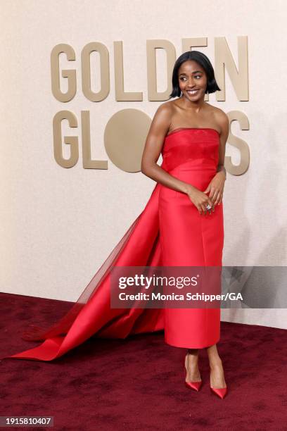 Ayo Edebiri attends the 81st Annual Golden Globe Awards at The Beverly Hilton on January 07, 2024 in Beverly Hills, California.
