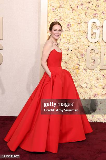 Julianne Moore attends the 81st Annual Golden Globe Awards at The Beverly Hilton on January 07, 2024 in Beverly Hills, California.